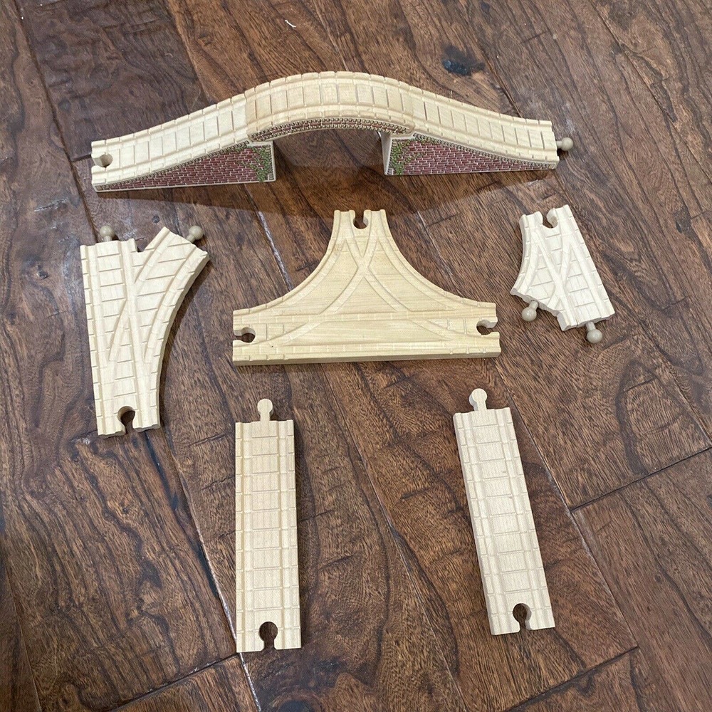 8 Thomas Wooden Railway Clickity Clack Train Track Expansion Pack Lot VGUC